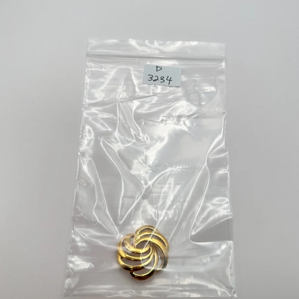 Vintage 80s Napier Gold Tone Abstract Swirl Motif Statement Brooch Pin Jewelry